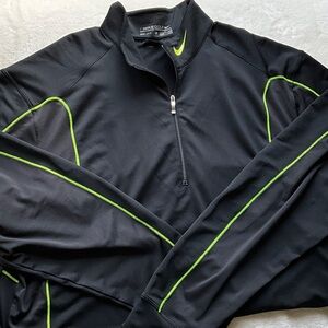 Nike Men's Performance Top in Black with Neon Green Highlights